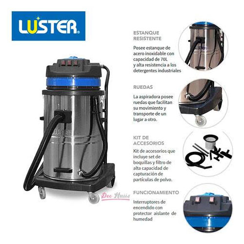 Aspiradora Industrial Polvo Y Agua 80 Litros 3000w – Dechaus