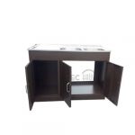 Kit lavaplatos 120×50 cm izquierdo o derecho & mueble metálico café - Imagen 2
