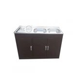 Kit lavaplatos 120×50 cm izquierdo o derecho & mueble metálico café - Imagen 3