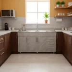 Kit Lavaplatos Mueble Mdf Pvc Gris Grifería 150x50cm - Imagen 2
