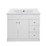 Kit Mueble B100PHD-B + Vanitorio Plano-100 Blanco Derecho / 100x80x47cm