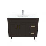 Kit Mueble Deluxe 100SK + Vanitorio Plano-100 Café Derecho  / 100x80x47cm