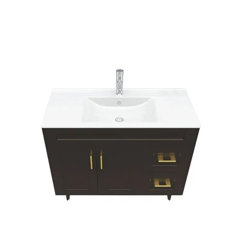 Kit Mueble Deluxe 100SK + Vanitorio Plano-100 Café Derecho / 100x80x47cm - Imagen 3