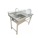 Lavafondo  Acero Inoxidable 120x60x81 Cms secado derecho - Imagen 2