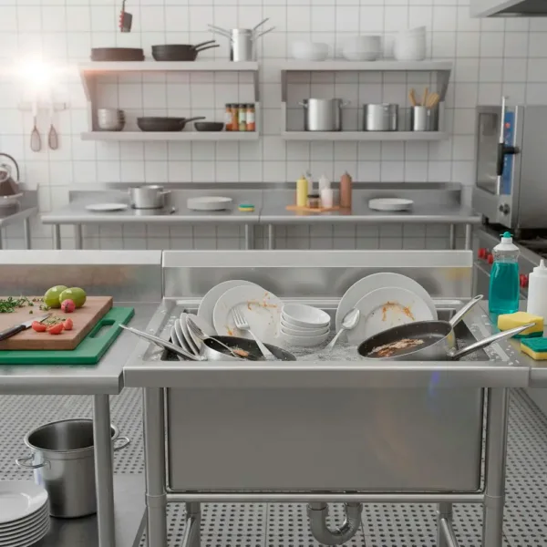 Lavafondo  Acero Inox 80x60x90 Cms Profundidad 29cm - Imagen 3
