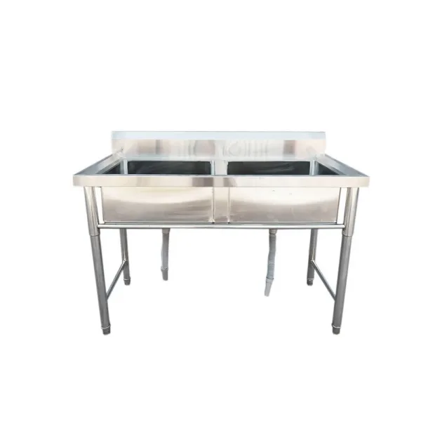 Lavafondo  Acero Inoxidable Doble 120x60x81 Cms - Imagen 2