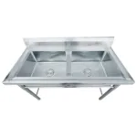 Lavafondo  Acero Inoxidable Doble 120x60x81 Cms - Imagen 5