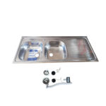 Lavaplatos Doble Acero Inoxidable 120x50cms Derecho