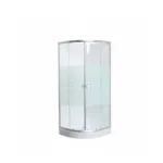 Mampara Shower Door Curvo 80x80 Cms Vidrio Franjas Blancas - Imagen 3