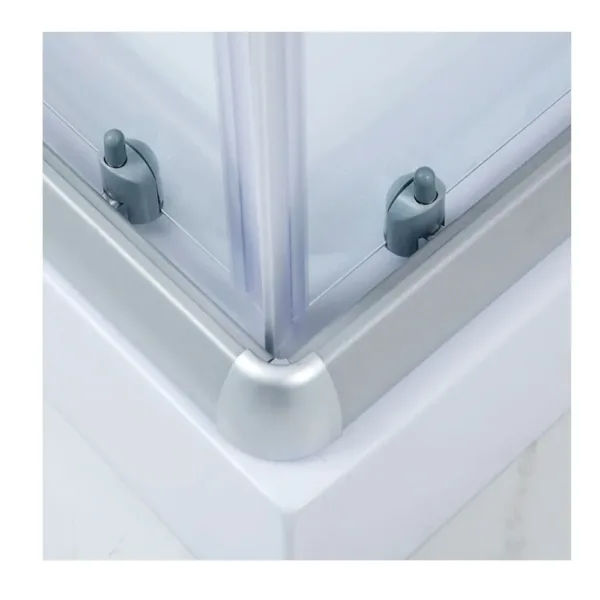 Mampara Shower Door 110x70x194 Cms Vidrio Franjas Blancas - Imagen 4