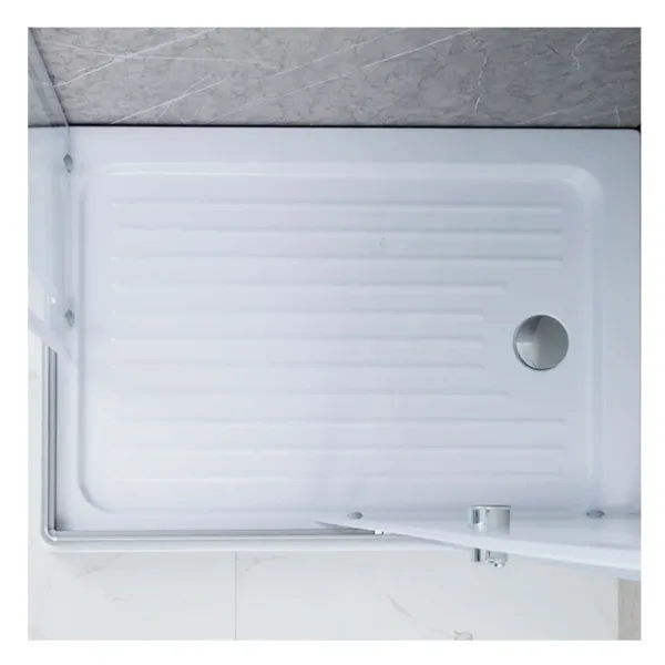 Mampara Shower Door 110x70x194 Cms Vidrio Franjas Blancas - Imagen 7