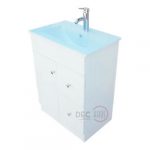 Vanitorio Mdf Blanco+ Cubierta Loza 61x40cm+grifería - Imagen 2