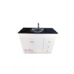 Vanitorio Mdf Blanco Cubierta Vidrio Negro 101x46cm+griferia