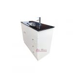 Vanitorio Mdf Blanco Cubierta Vidrio Negro 101x46cm+griferia - Imagen 2