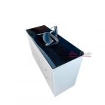 Vanitorio Mdf Blanco Cubierta Vidrio Negro 101x46cm+griferia - Imagen 3