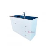 Vanitorio Mdf Blanco Cubierta Vidrio Negro 121x46cm+griferia - Imagen 2