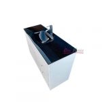 Vanitorio Mdf Blanco Cubierta Vidrio Negro 121x46cm+griferia - Imagen 3