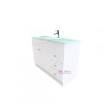 Vanitorio Mdf Blanco Cubierta Vidrio Verde 121x46cm+griferia - Imagen 2