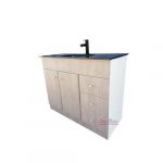 Vanitorio Postformado Cubierta Vidrio Negro100x47cm+griferia