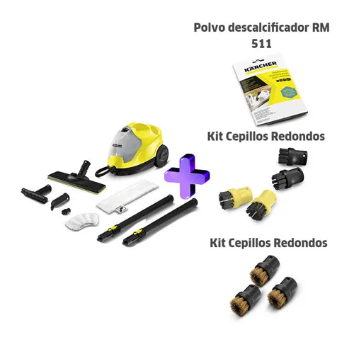 combo-12.jpg Limpiadora Vaporsc4+kit Cepillo+Cerda Laton+descalcificador - Imagen 1