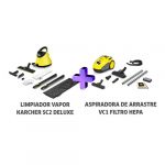 Limpiadora Vapor Sc2 Delux + Aspiradora Vc1 F. Hepa