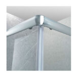 Mampara Shower Door 70x70 Cms Vidrio Franjas Blancas – Dechaus - Imagen 4