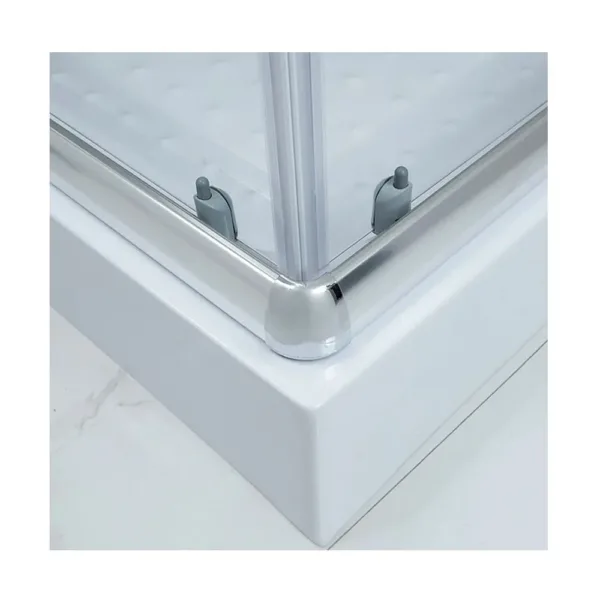 Mampara Shower Door 70x70 Cms Vidrio Franjas Blancas – Dechaus - Imagen 5