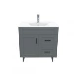 Kit Mueble Deluxe 80SK + Vanitorio Plano-80 Gris Derecho / 80x80x47cm