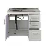 Kit Mueble + Lavaplatos Blanco Derecho (Incluye Desaghüe con Sifón) / 100x90x50cm - Imagen 2