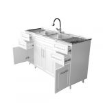 Kit Mueble + Lavaplatos Blanco Doble / 150x90x50cm - Imagen 2