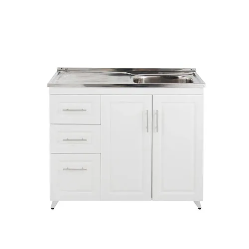 Kit-Mueble-+-Lavaplatos-Blanco-Izquierdo-1 Kit Mueble + Lavaplatos Blanco Izquierdo 100x90x50cm - Imagen 1