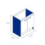Lavaplatos Básico 80 CM 2 PTAS - Imagen 3