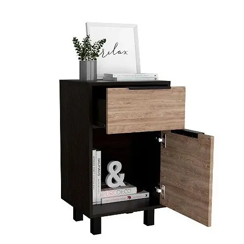 Velador Kaia Z-41 1puerta 1cajon 41x36x70cm Wengue-miel - Imagen 3