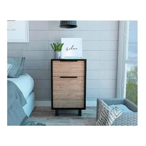 Velador Kaia Z-41 1puerta 1cajon 41x36x70cm Wengue-miel - Imagen 4