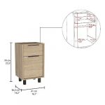 Velador Kaia Z-41 1puerta 1cajon 41x36x70cm Caramelo Wengue - Imagen 6