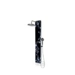 Columna Ducha 2 Jets Vidrio Negro Flores 130x20cm - Imagen 2