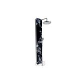 Columna Ducha 2 Jets Vidrio Negro Flores 130x20cm - Imagen 3