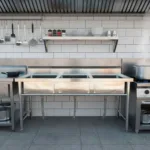 Lavafondo Acero Inoxidable Triple 145x60 cm