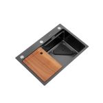 Lavaplatos Deluxe Domsa MDS6845A-BLACK-CON/L Sobre Cubierta / 68x45x20cm (Incluye Accesorios)