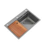Lavaplatos Deluxe Domsa MDS6845A-GREY-CON/L Sobre Cubierta / 68x45x20cm (Incluye Accesorios)