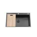 Lavaplatos Deluxe Domsa MDS8050A-BLACK CON/L Sobre Cubierta / 80x50x21cm (Incluye Accesorios) - Imagen 2
