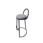 Silla Taburete Bar Dec Haus Metal-cuero 72x35 Cm J8-48 Gris