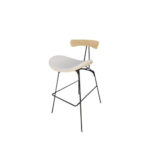 Silla Taburete Bar Dec Haus Madera-cuero-metal J8-37 Crema