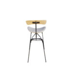 Silla Taburete Bar Dec Haus Madera-cuero-metal J8-37 Crema - Imagen 2