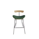 Silla Taburete Bar Dec Haus Madera-cuero-metal J8-37 Verde