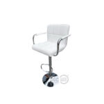 Silla Taburete Bar Dec Haus Metal-ecocuero 62-82 Cm J10-10 Blanco