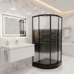 Shower Door Con Receptaculo Curvo 70x70x190cm Black