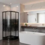 Shower Door Con Receptaculo Curvo 70x70x190cm Black - Imagen 3