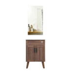 Kit Mueble Vanitorio + Botiquín Espejo Elegance Nogal / 50x80x40cm