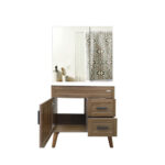 Kit Mueble Vanitorio + Botiquín Espejo Elegance Nogal / 80x80x47cm - Imagen 3
